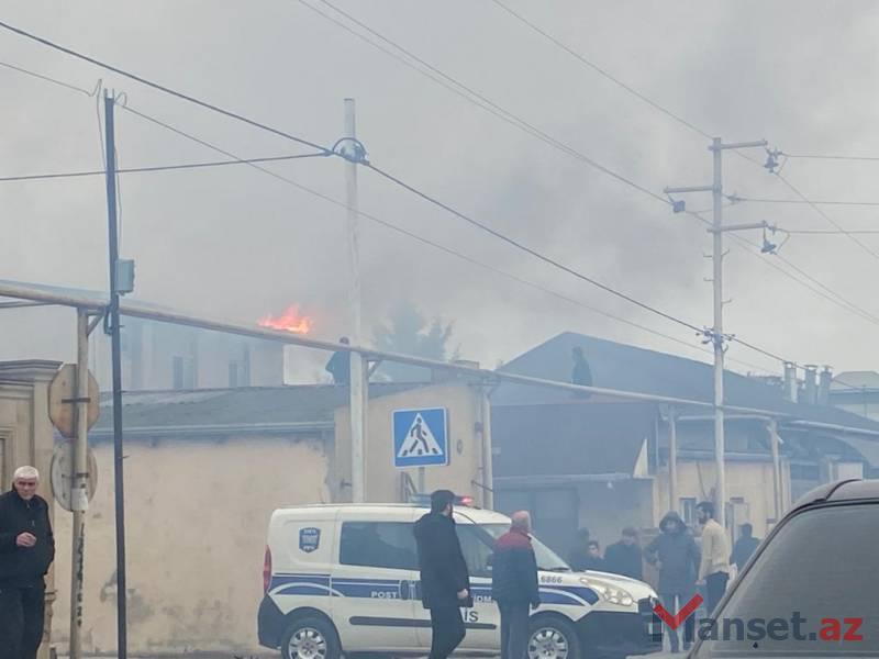 Bakıda yanğın başladı - VİDEO+FOTOLAR