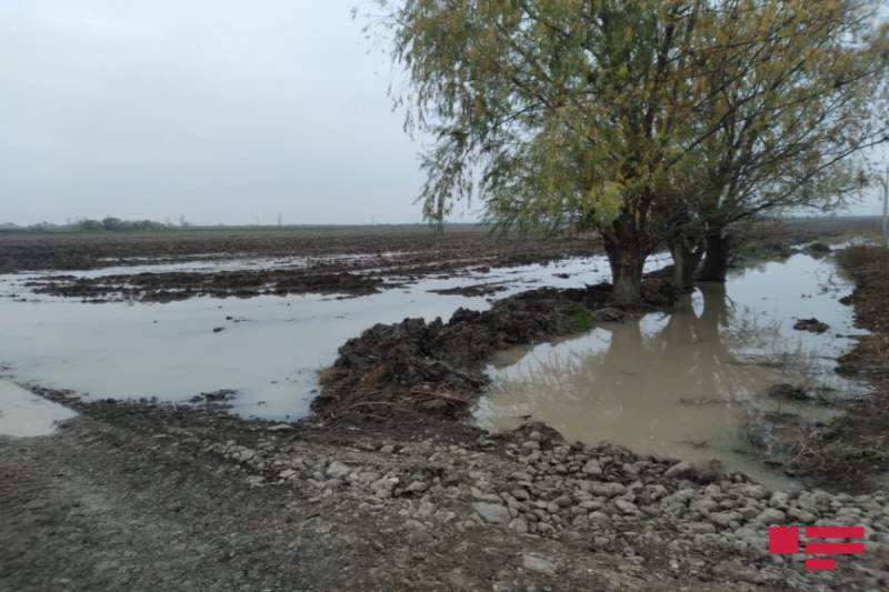 Tərtərdə su kanalı uçdu - Kənddə həyətləri və əkin sahələrini su basdı - FOTO