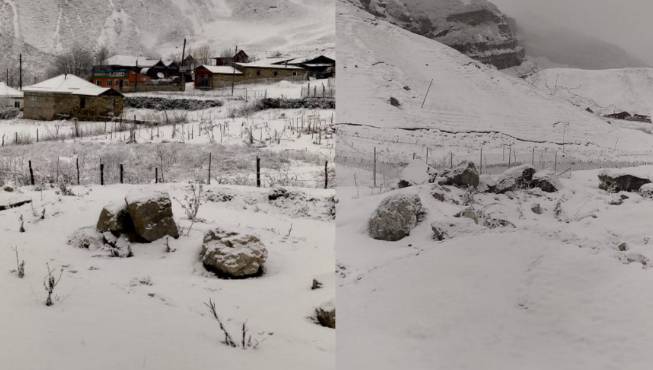 Şahdağ və Ləzədə 8 dərəcə şaxta - VİDEO