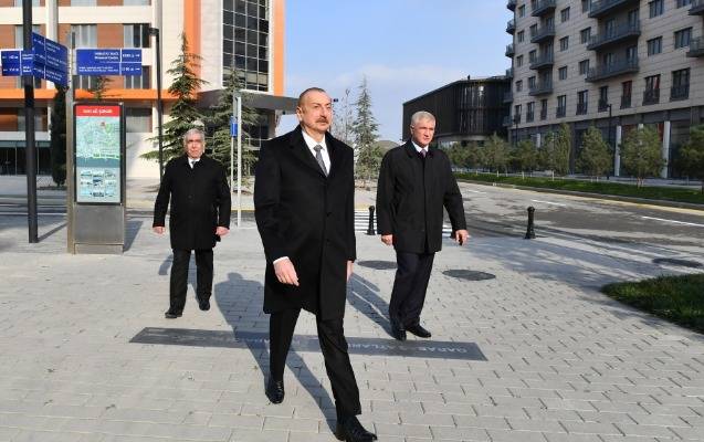 Prezident Ağ Şəhərdə təməlqoyma mərasimində - FOTOLAR