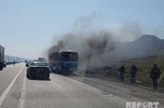 Sumqayıtda avtobusda yanğın