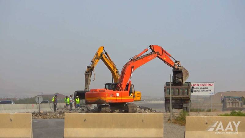 M 1 magistral avtomobil yolunun bir hissəsində təmir-bərpa işlərinə başlanıldı - VİDEO/FOTO
