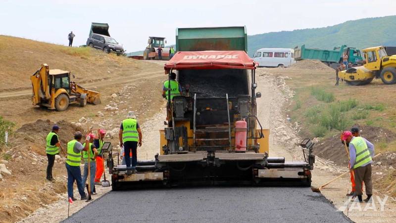 Siyəzən-Dağ Quşçu-Ərziküş avtomobil yolunun yenidən qurulması davam etdirilir - VİDEO/FOTO