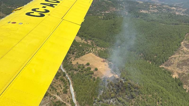 Muğlada meşə yanğını: Əraziyə helikopter və təyyarə cəlb olundu