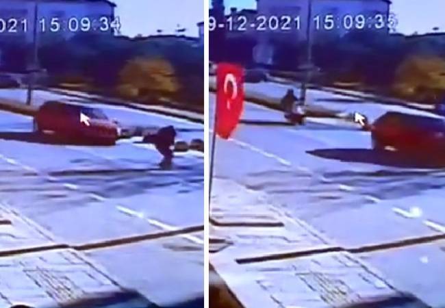 Ölümdən qaça bilmədi - Avtomobildən qaçan piyadanı motosiklet vurdu