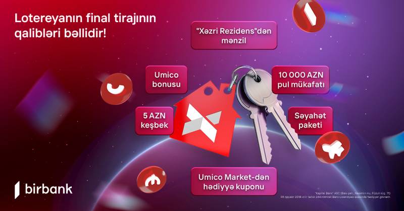 Birbank-ın \"10 001 hədiyyə\" lotereyasının final tirajı yekunlaşdı: Mənzilin sahibi bəlli oldu