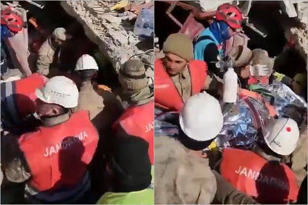 Hatayda 175 saat sonra möcüzə: Ana və 2 qızı salamat çıxarıldılar - VİDEO