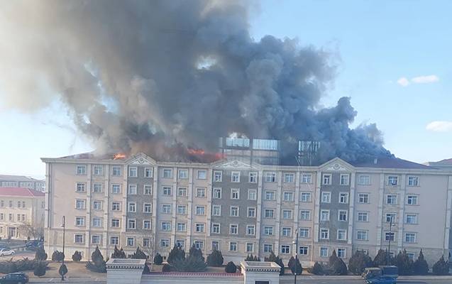 Naxçıvanda güclü yanğın başladı - VİDEO