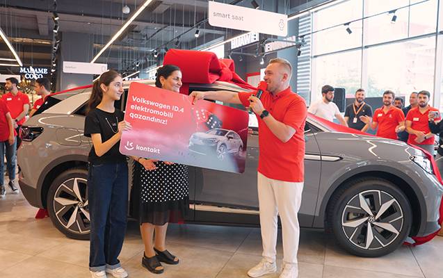 “Kontakt”ın “Şeş-qoşa” kampaniyasında birinci elektromobil uduldu - VİDEO