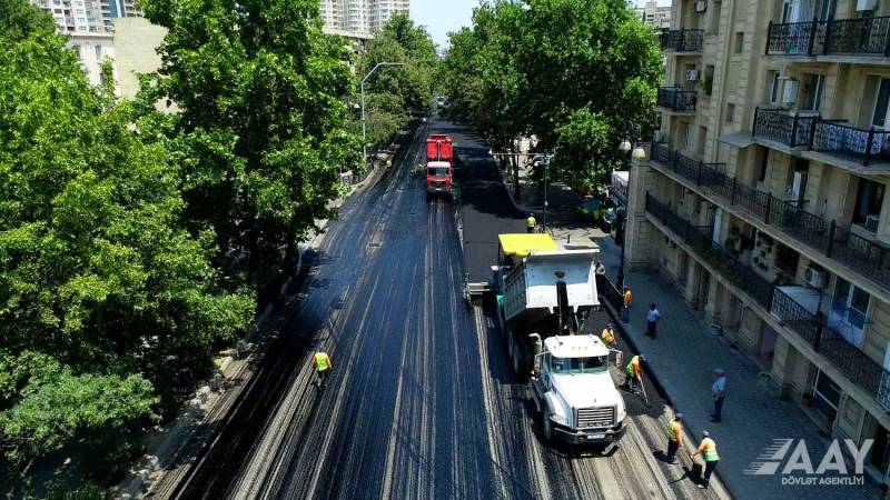 Bayram tətili günlərində paytaxt yollarında təmir işləri aparılıb - VİDEO/FOTO