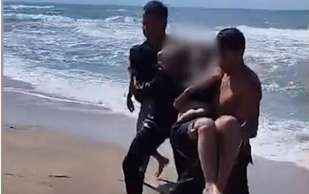 Dənizdə batan qadın xilas edildi - VİDEO