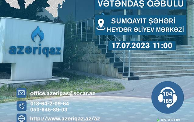 “Azəriqaz” rəhbərliyi vətəndaşları qəbul edəcək