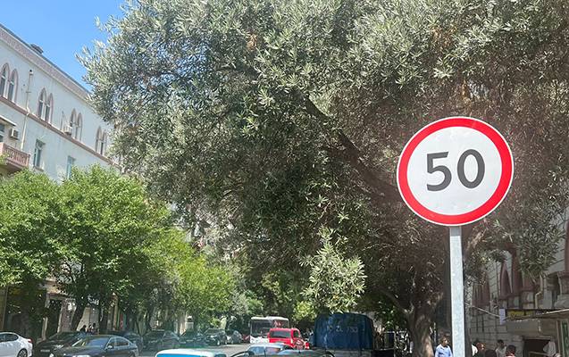 Daha 2 küçədə sürət həddi endirilir - FOTOLAR