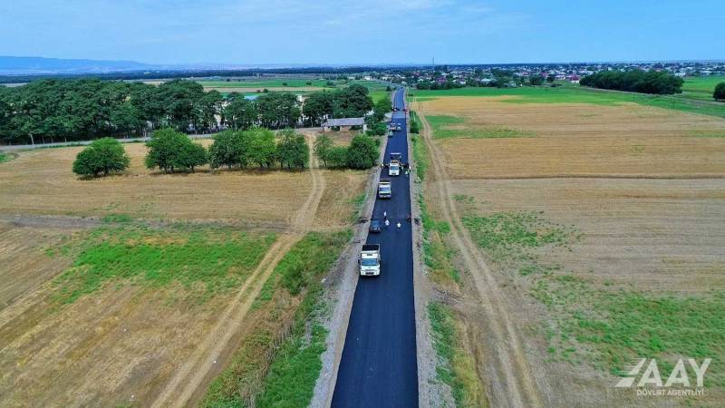Masallıda 51 min əhalinin istifadə etdiyi yolun yenidən qurulması davam edir - VİDEO/FOTO