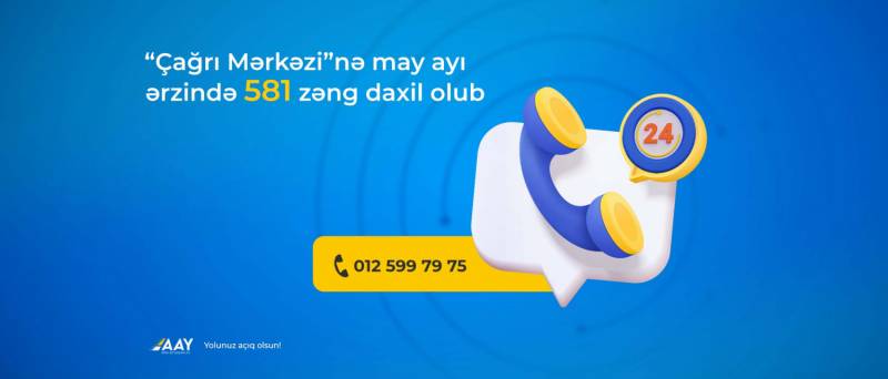 “Çağrı Mərkəzi”nə may ayında 581 zəng daxil olub