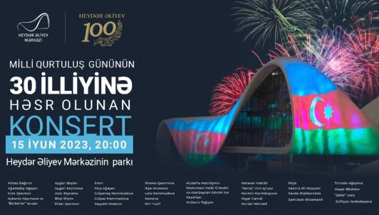 Heydər Əliyev Mərkəzinin parkında Milli Qurtuluş Gününə həsr olunan konsert keçiriləcək 