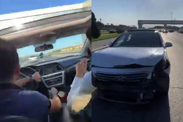 Bakıda yüksək sürət və təhlükəli manevr qəzaya səbəb oldu - ANBAAN VİDEO