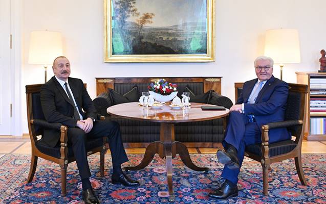 İlham Əliyev Almaniya Prezidenti ilə görüşdü - FOTOLAR