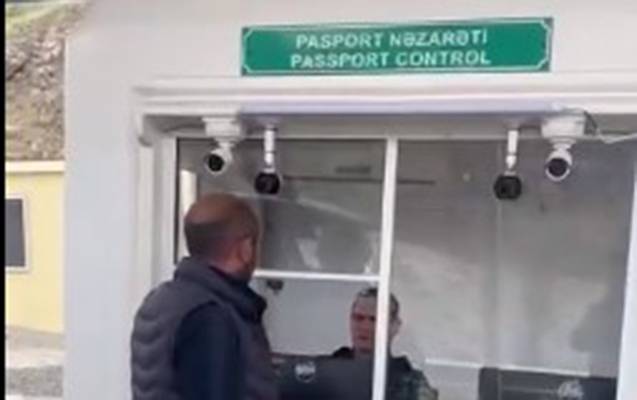 Ermənilər yeni sərhəd-buraxılış məntəqəmizdən keçir - VİDEO