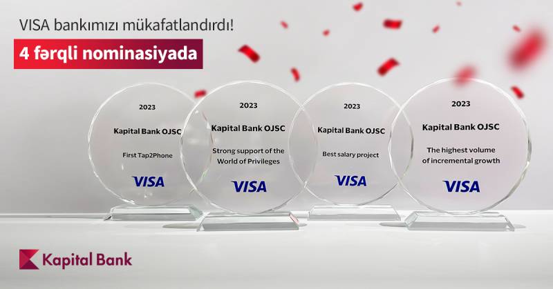 Kapital Bank Visa-nın 4 mükafatına layiq görüldü