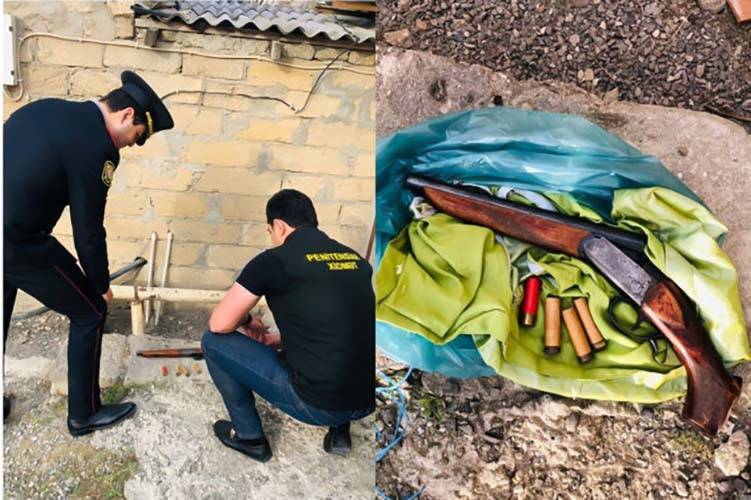 Bakıda həbsdə olan şəxsin bağ evində silah-sursat aşkarlandı