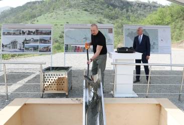 Laçının daha bir kəndinin təməli qoyuldu