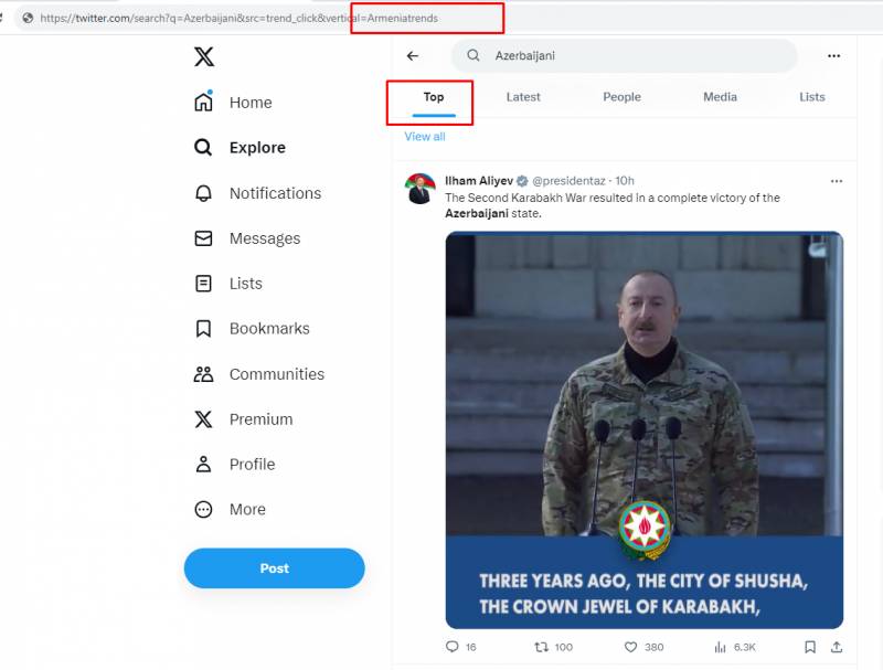Xankəndidə keçirilən Zəfər paradı erməni sosial media istifadəçiləri arasında trend oldu