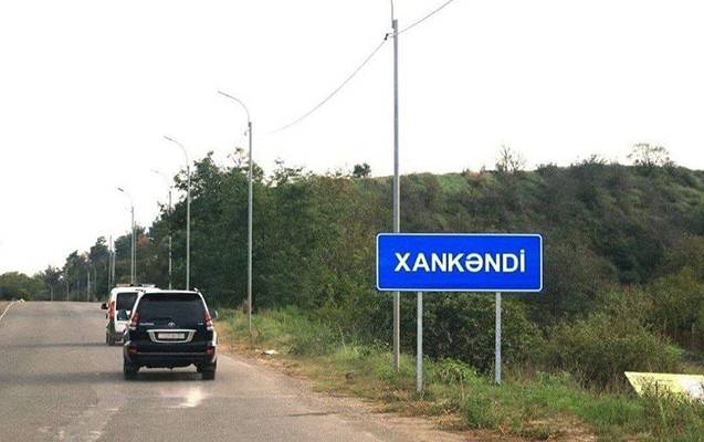 Xankəndidə azərbaycanca yol nişanı