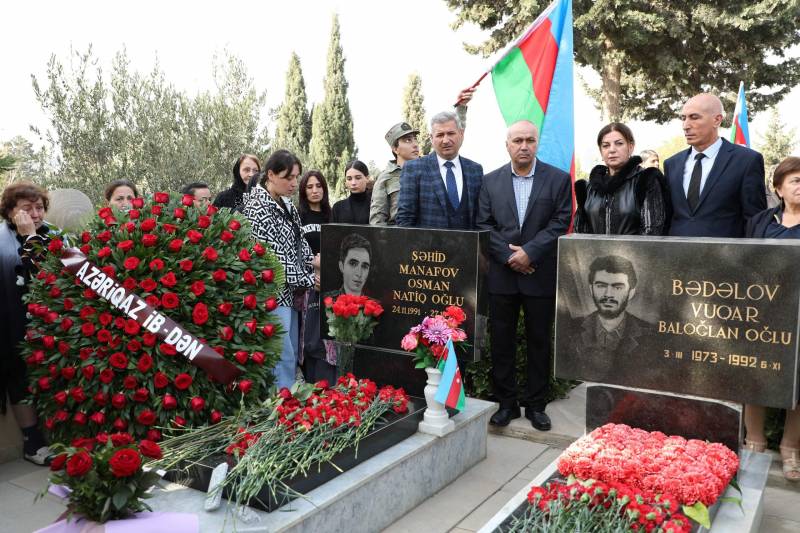 Şəhid Osman Manafov məzarı başında anıldı - FOTOLAR