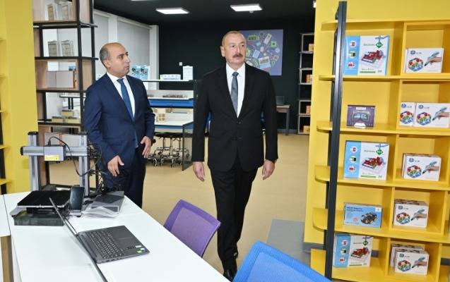 Prezident Xırdalanda yeni məktəbin açılışına qatıldı - FOTOLAR