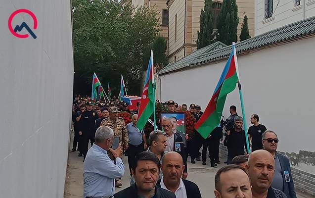 Terrorda həlak olan polisimizlə vida mərasimi keçirilir - FOTOLAR