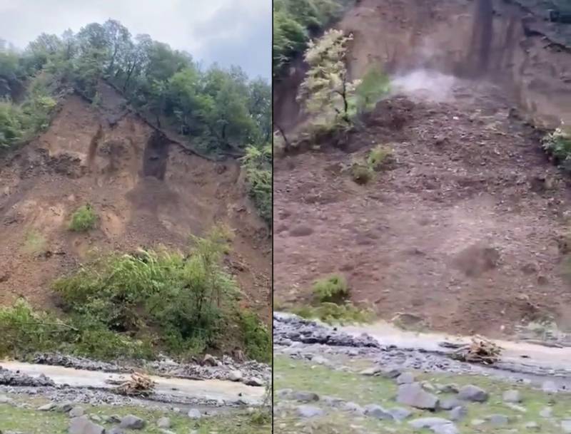 Zaqatalada dağ uçdu - VİDEO