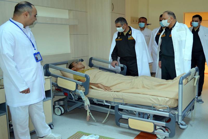 Müdafiə Nazirliyinin rəhbər heyəti hərbi hospitalı ziyarət edib - VİDEO