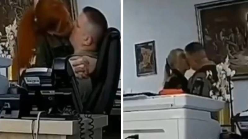 Ukraynada komandir 3 həmkarı ilə eşq yaşadı - Həmin anlar belə lentə alındı