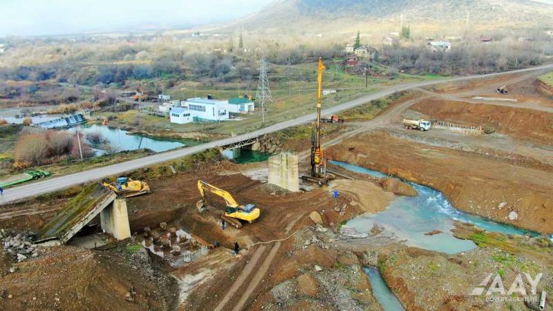 Ağdərə-Ağdam avtomobil yolunun inşasına başlanıldı - FOTOLAR