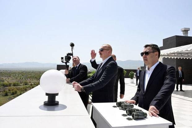 Prezidentlər Ağdamda məktəbin təməlqoyma mərasimində iştirak etdilər - FOTOLAR