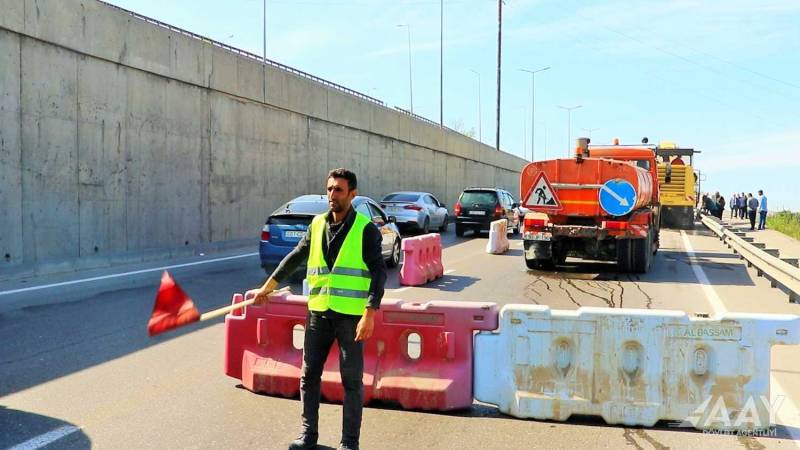 Bakı Dairəvi avtomobil yolunun bir hissəsində təmir işləri aparıldı - VİDEO/FOTO