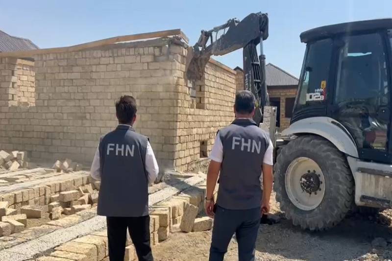 FHN Masazırda qanunsuz tikintinin qarşısını alıb - VİDEO