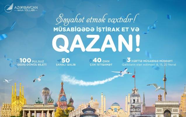 Pulsuz səyahət imkanı - AZAL 100 ödənişsiz aviabilet təqdim edir