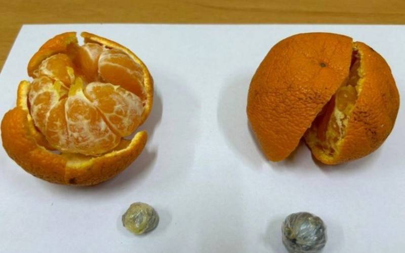 Mandarinin içində narkotik keçirilməsinin qarşısı alındı