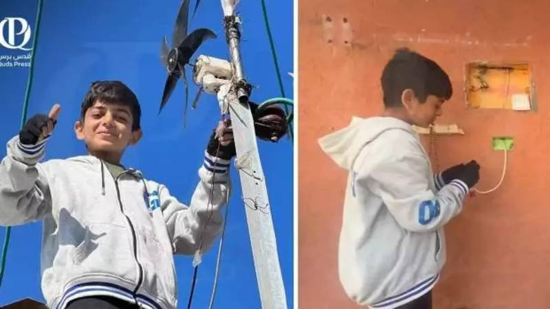 “Qazzalı Nyuton” öz ixtirası ilə qaçqın düşərgəsini işıqlandırdı - FOTO