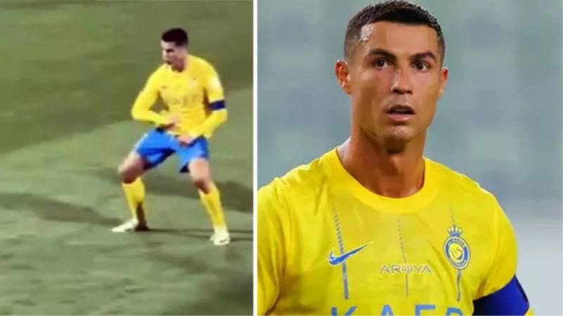 Messi şüarlarını eşidən Ronaldo özünü saxlaya bilmədi - VİDEO