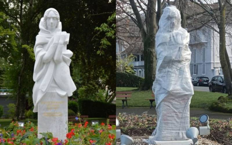 Fransada növbəti vandalizm: Natəvanın heykəlinə qırmızı boya atıldı