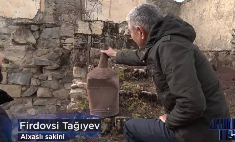 Laçındakı dağılmış evində nənəsindən qalan səhəngi tapdı - VİDEO