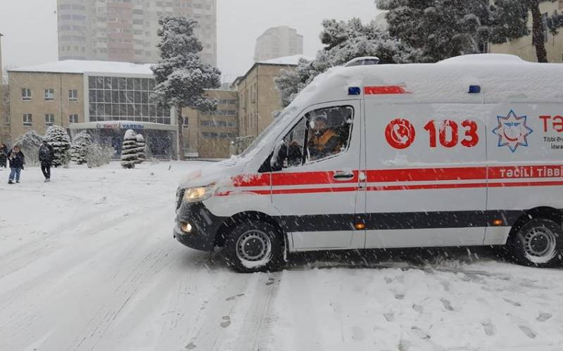 Qarlı hava şəraiti ilə bağlı xəstəxanaya müraciət edənlərin sayı açıqlandı
