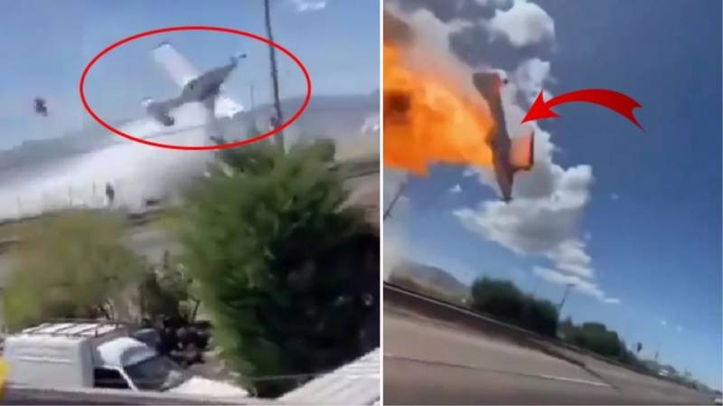 Təyyarə elektrik dirəyinə çırpıldı: Pilot öldü, 4 nəfər yaralandı - VİDEO