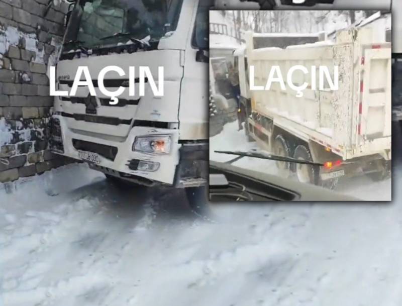 Laçında QƏZA: Yük maşınları toqquşdu - VİDEO