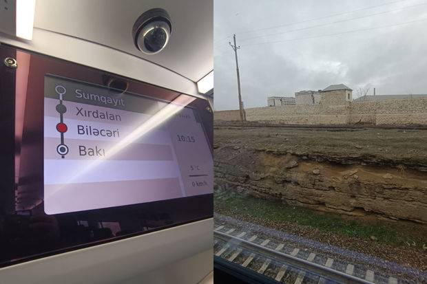 Sumqayıt-Bakı elektrik qatarı yolda qalıb - FOTO
