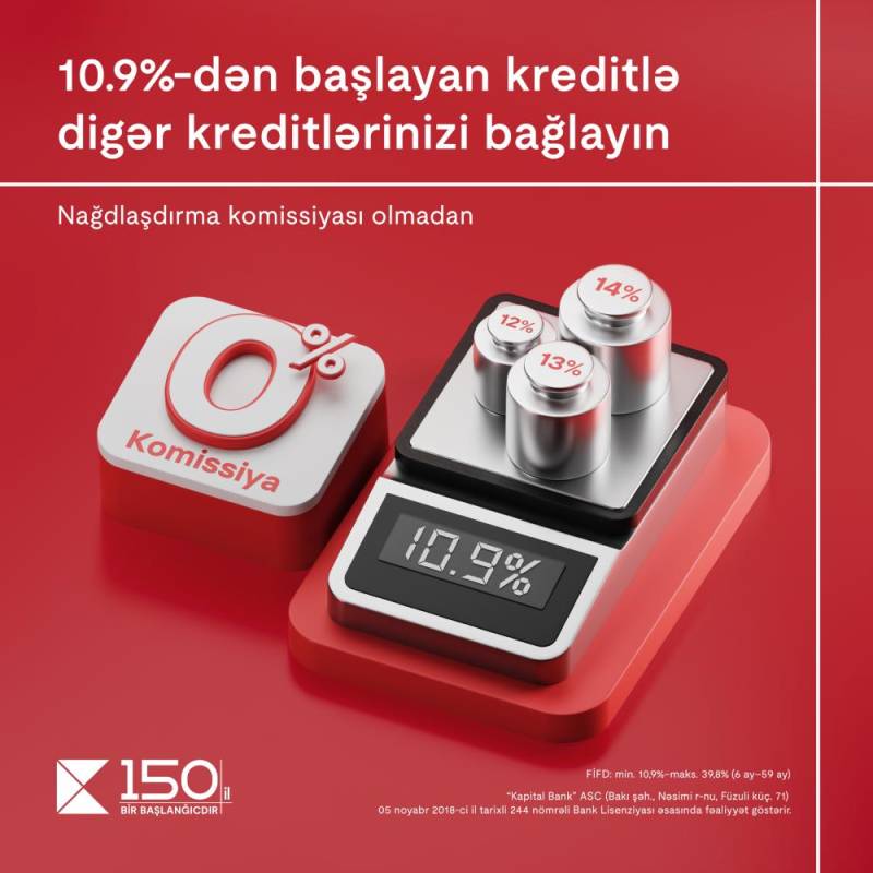 Kapital Bank-la digər banklardakı  kreditlərinizi sərfəli şərtlərlə ödəyin 