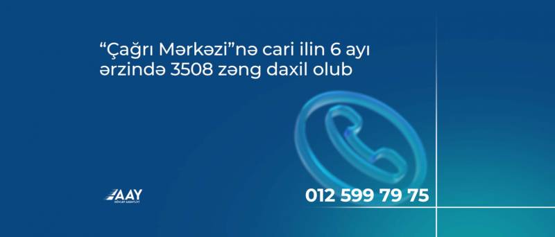 “Çağrı Mərkəzi”nə cari ilin 6 ayı ərzində 3508 zəng daxil olub 